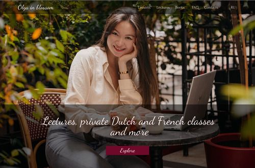 Website design and development for a private tutor for Dutch and French languages